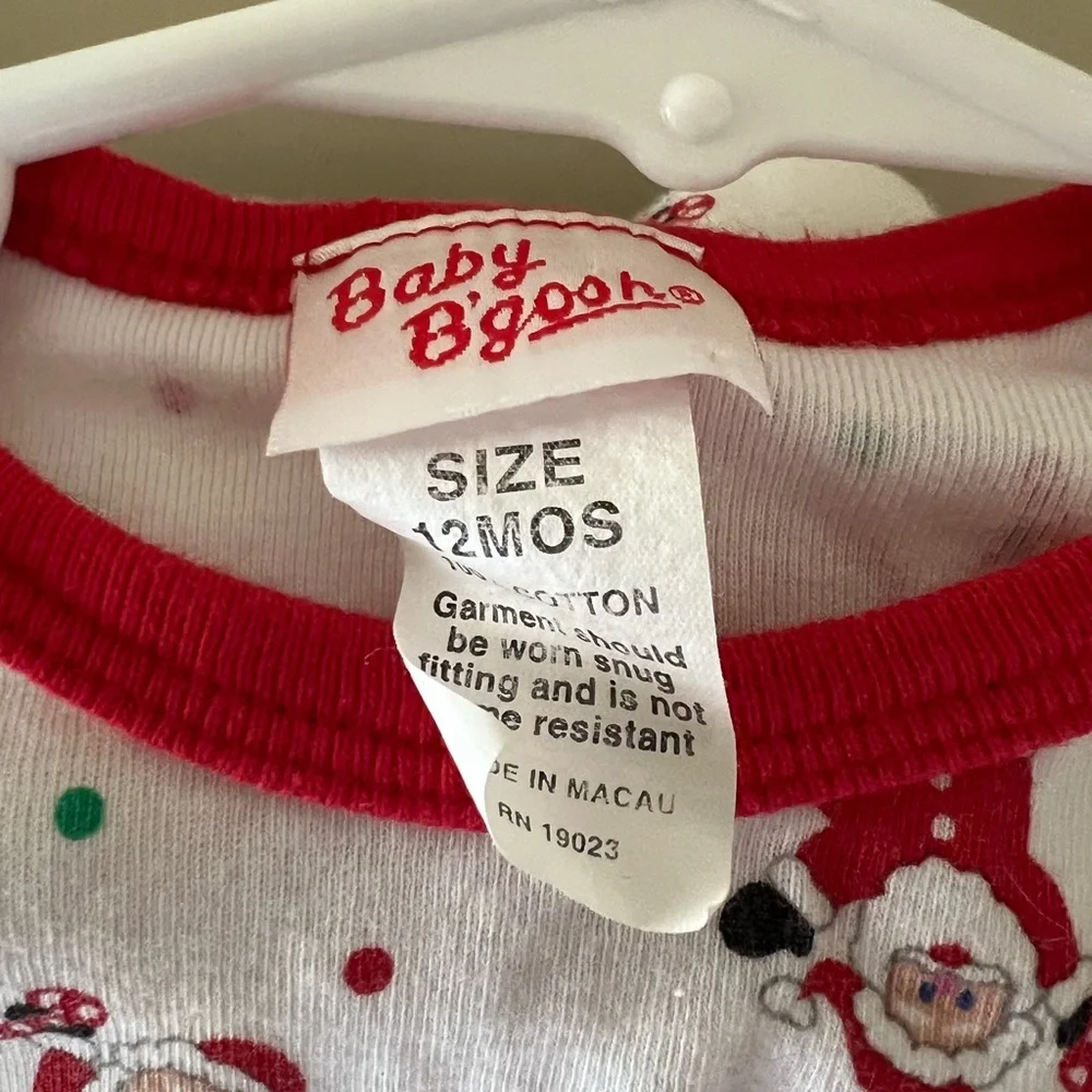 Vintage Baby B’gosh Christmas PJ Set 12 months - Picture 2 of 10